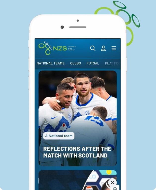Mobile version of the redesigned NZS website with news and responsive navigation