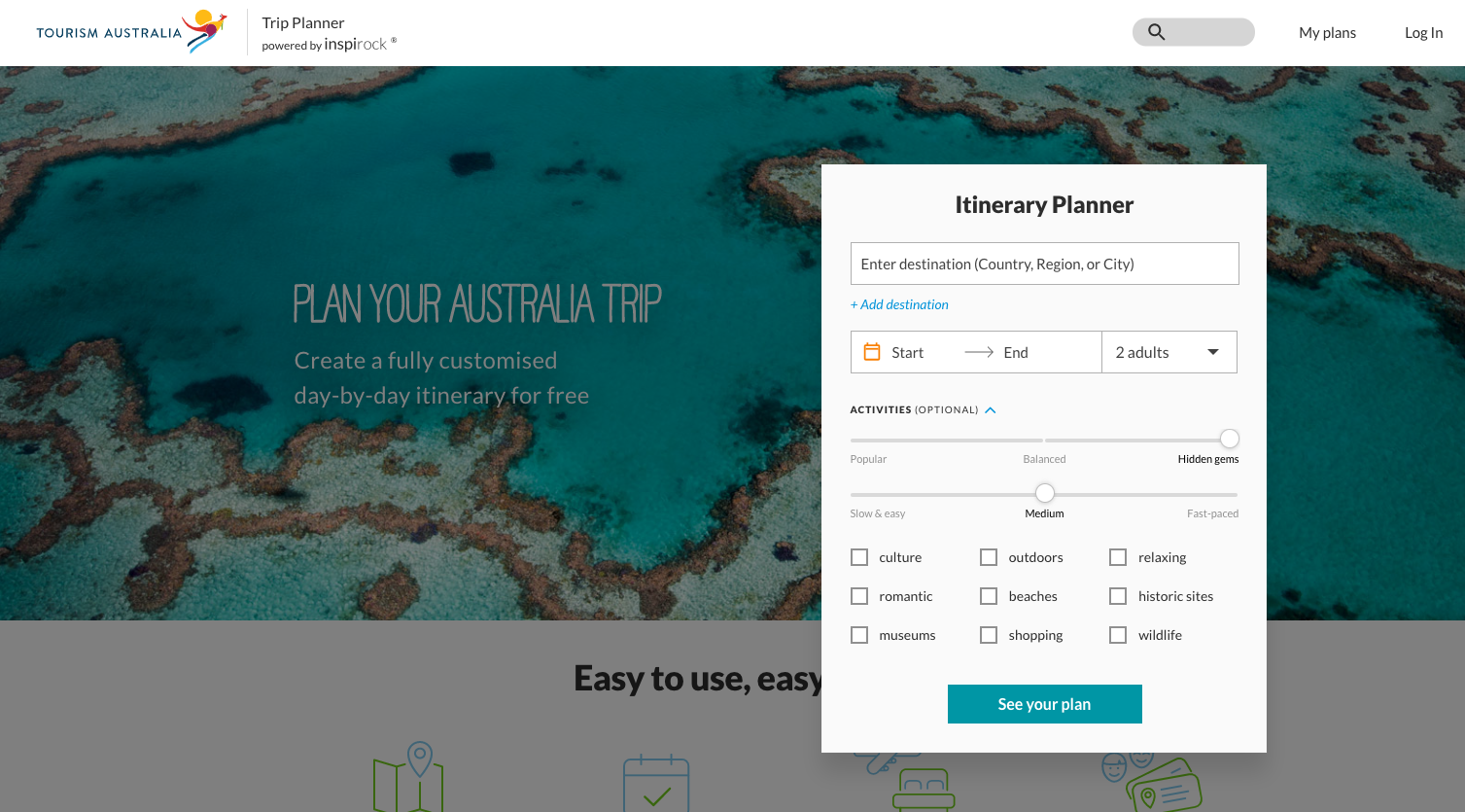 Trip Planner Australia offers visitors to choose their personal mix of attractions and experiences.